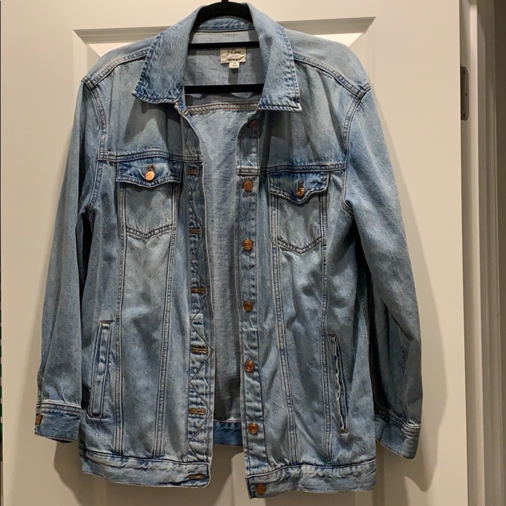 JCrew Oversized Light Wash Denim Jacket